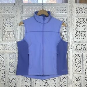 LL Bean Periwinkle‎ Sleeveless Fleece Lined Stretchy Full Zip Vest Sz Small